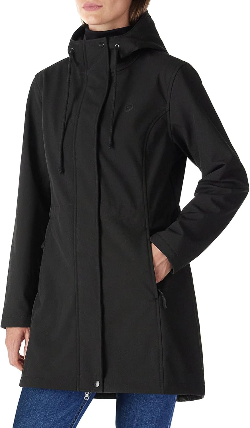 Outdoor Ventures Women’s Lightweight Waterproof Fleece Lined Hooded Softshell Rain Jacket, Warm Windbreaker Long Coat