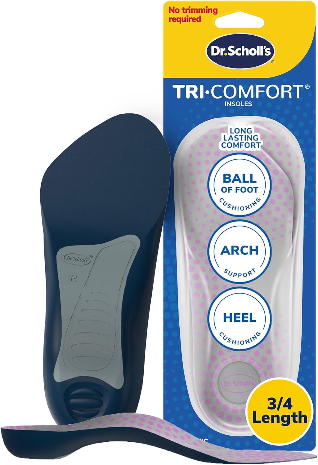 Dr. Scholl’s Tri-Comfort Insoles – for Heel; Arch Support and Ball of Foot with Targeted Cushioning (for Women’s 6-10)
