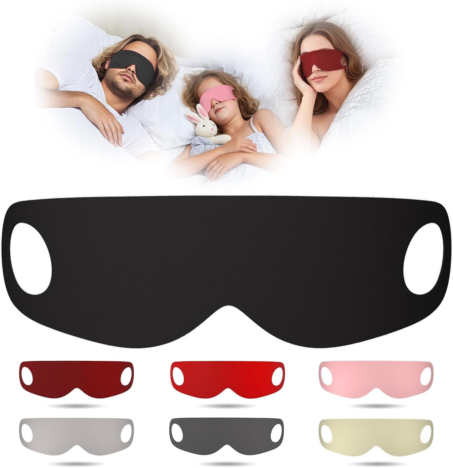 7 Pack Sleep Mask for Women,Men,Kids-Light Blocking Eye Mask and Eye Covers,Breathable Blackout Sleeping Mask,Zero Pressure for All Sleep Positions,Travel & Yoga