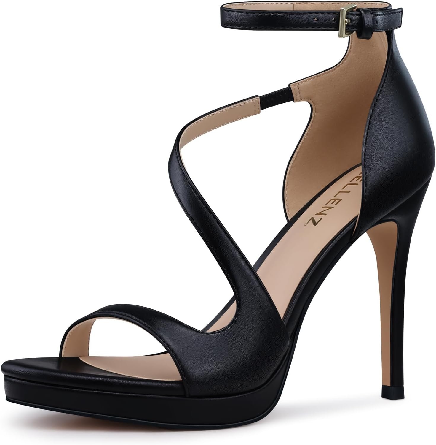 Stiletto Women High Heels: 4.3 Inch Comfortable Heels Prom Party Wedding, Peep Toe Platform Heels, Black White Silver Gold Strappy Heel Sandals