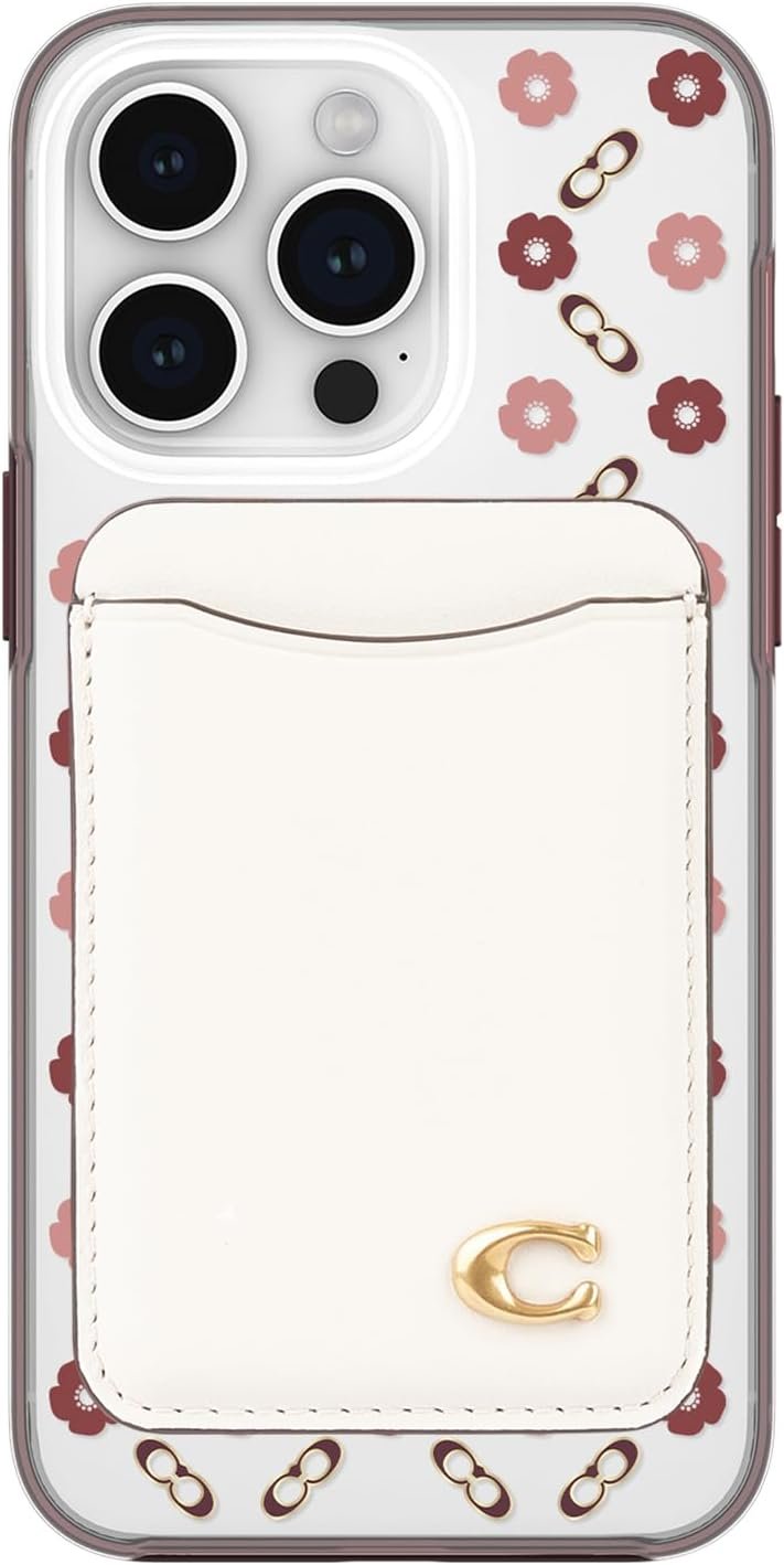 Coach Magnetic Phone Wallet / Card Holder – Compatible with MagSafe Phones and Cases – Chalk