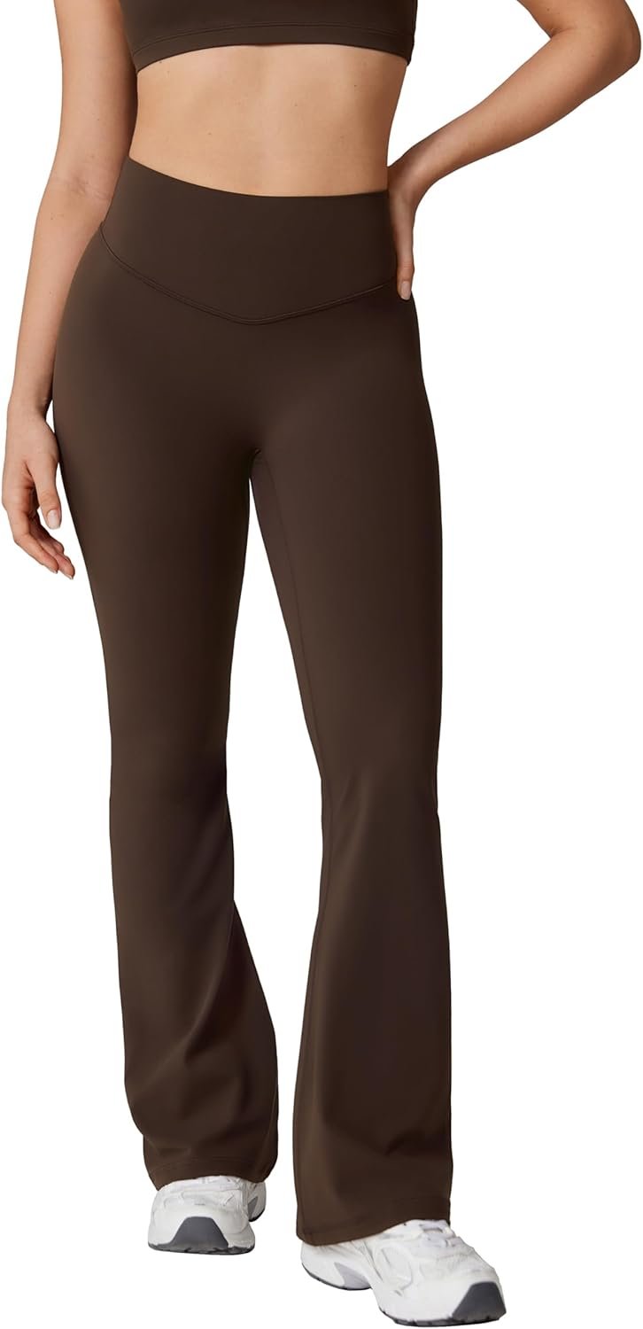 Hugcurve No Front Seam High Waisted Flare Leggings for Women Bootcut Yoga Pants Buttery Soft – 29.5”/31.5”/33.5”
