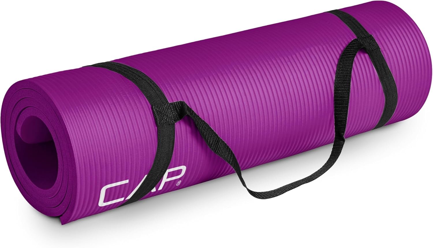 CAP Barbell 1/2-Inch High Density Exercise Yoga Mat with Strap | Multiple Options