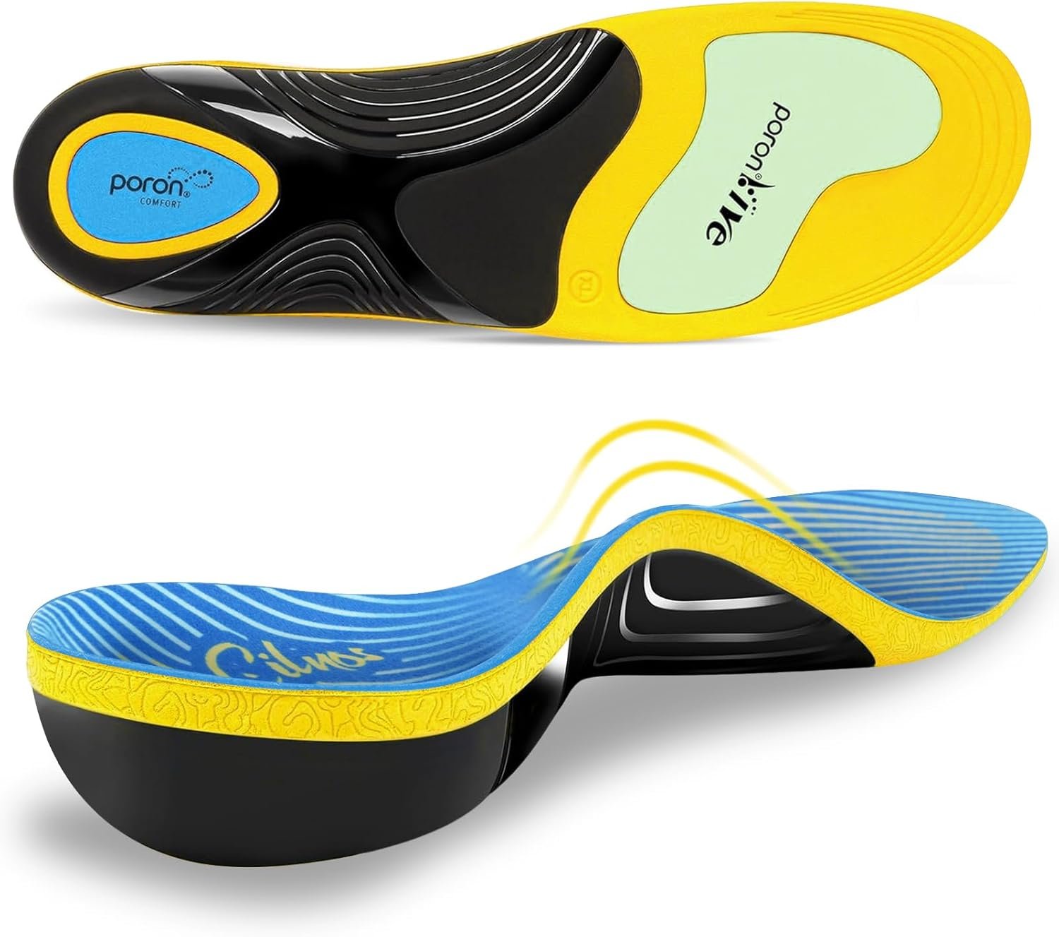 Plantar Fasciitis Insoles for Men & Women, High Arch Support Orthotic Shoe Inserts for Flat Feet, Heel Spur, Foot Pain Relief, Work Boots All-Day Standing Comfort – Heavy Duty Support – L