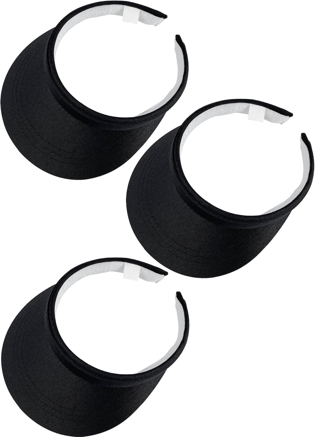 3 Pack Sports Sun Visor Hat Women Men Adjustable Clip On Visors Outdoor Golf Beach Cap