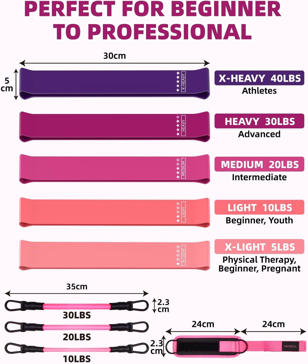 Resistance Bands Set – Resistance Band and Adjustable Ankle Exercise Bands with Cuffs Great Equipment for Training