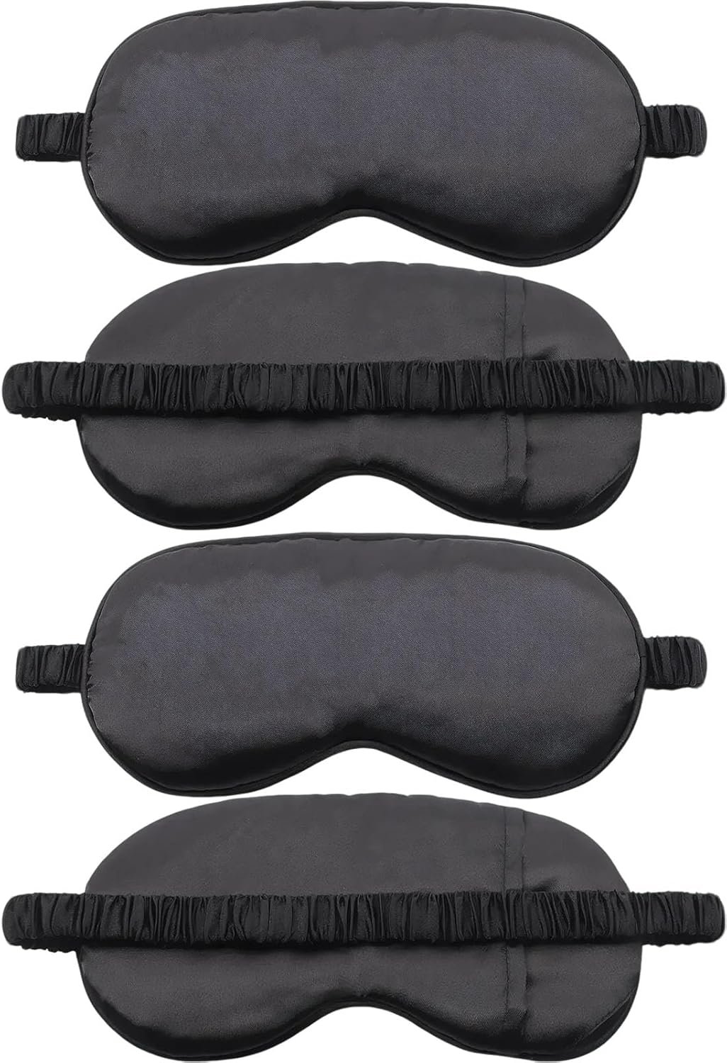 4 Pack Sleep Mask for Women & Men, 100% Blackout Silky Eye Cover, Zero Eye Pressure Soft Satin Blindfold with Elastic Adjustable Strap, Lightweight Night Eyes Shade for Travel Nap Side & Back Sleepers