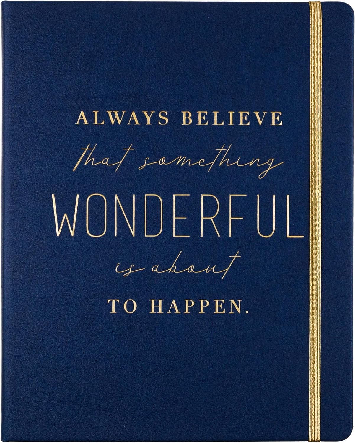 Eccolo Large Lined Journal Notebook, Flexible Cover, Writing Journal, 256 Ruled Ivory Pages, Ribbon Bookmark, Lay Flat, Desk Size for Work or School, Size 8X10, Always Believe