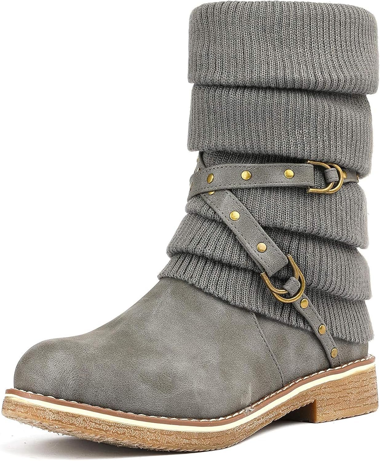 DREAM PAIRS Women’s Mid Calf Fashion Winter Snow Boots