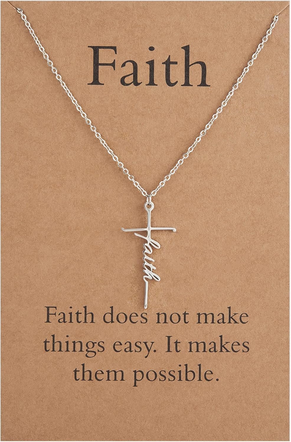 Lcherry Faith Cross Pendant Necklace for Women Religious Christian Jewelry Mother’s Day Gifts for Women