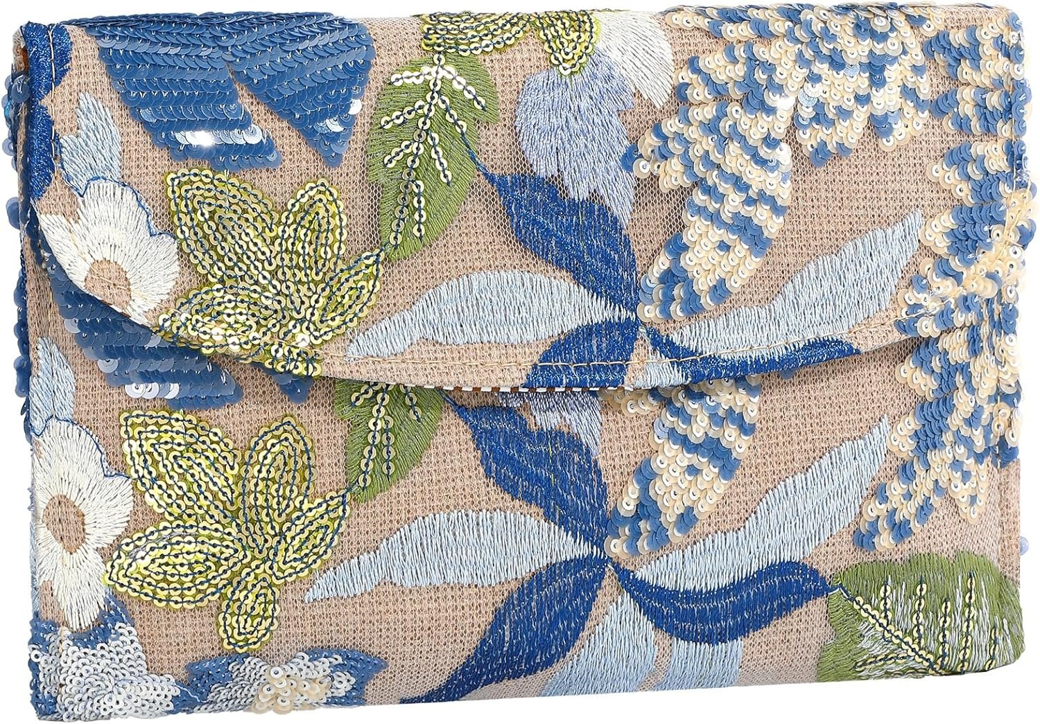 Clutch Purses for Women Floral Evening Clutch for Wedding Party Embroidery Sequin Beaded Evening Bag