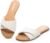 FITORY Women’s Flat Sandals Fashion Slides With Soft Leather Slippers for Summer Size 6-11