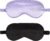 2Pack Silk Sleep Mask,IEKEODI Eye Mask for Sleeping，Elastic Blackout Eye Mask & Blindfold for Full Night’s Sleep,Travel and Nap(Black+Purple)