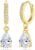 Kyerlyn 14K Gold Plated Birthstone Hoop Earrings for Women, Teardrop Birthstone Dangle Earrings Dainty Hoop Huggie Earrings Personalized Charm Minimalist Jewelry Birthday Gifts