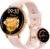 Smart Watches for Women,1.27″ HD Fitness Tracker Answer/Make Call, Heart Rate/Sleep/SpO2，Round Smart Watch for iPhone/Samsung/Android,IP68 Waterproof，110+ Sport Mode-Pink(2 Bands)