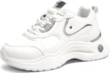 Women’s Chunky Platform Sneakers Tennis Shoes Non-Slip Lace-Up Cushion for Walking Casual & Working
