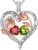Iefil Christmas Gifts for Women Wife – 925 Sterling Silver Rose Heart Birthstone Necklace Birthday Anniversary Jewelry Gifts for Her Wife Mom Daughter